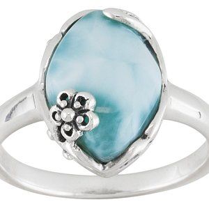 Blue Larimar Sterling Silver Ring